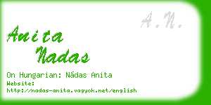 anita nadas business card